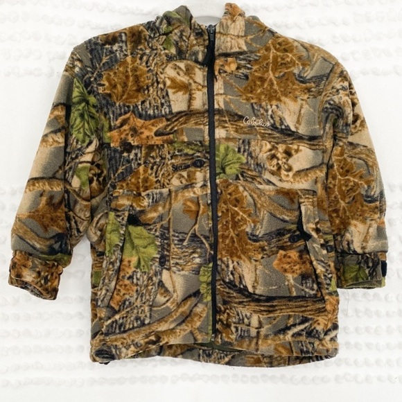 Cabela's Other - Cabela’s Kids fleece camo print zip up hoodie s